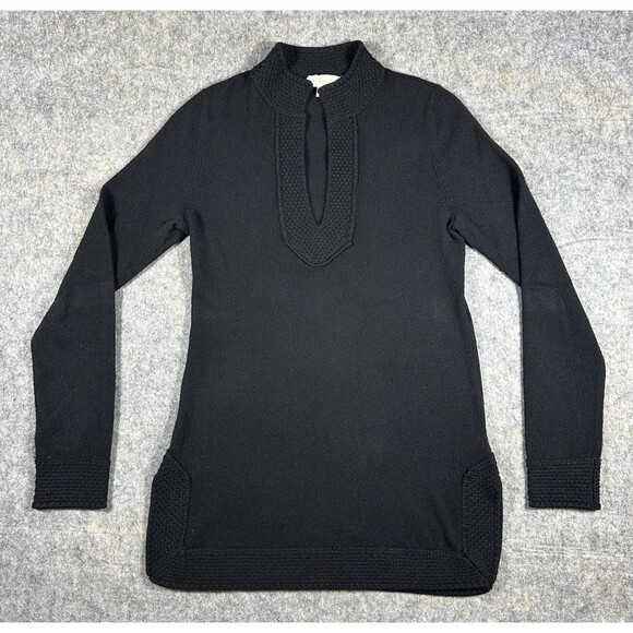 Tory Burch Lizzie Tunic Cashmere Sweater Women’s Small Black Pullover Comfort - Picture 1 of 7
